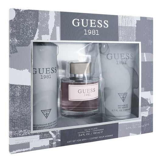 Guess 1981 Gift Set EDT 100 Ml + Body Spray 226 Ml + Shower Gel 200 Ml For Mens